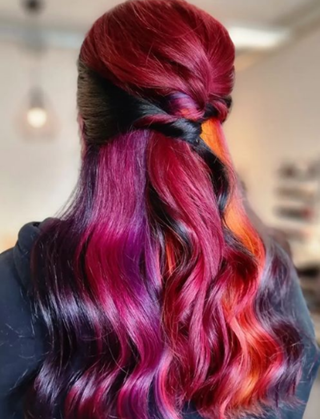 Colorful Underneath Hair Color Peekaboo