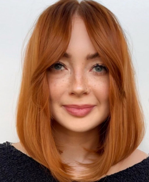 Copper And Cherry Haircut Hair Color For Women Over 30
