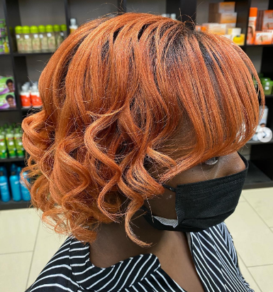 Copper Black Curly Hairstyles