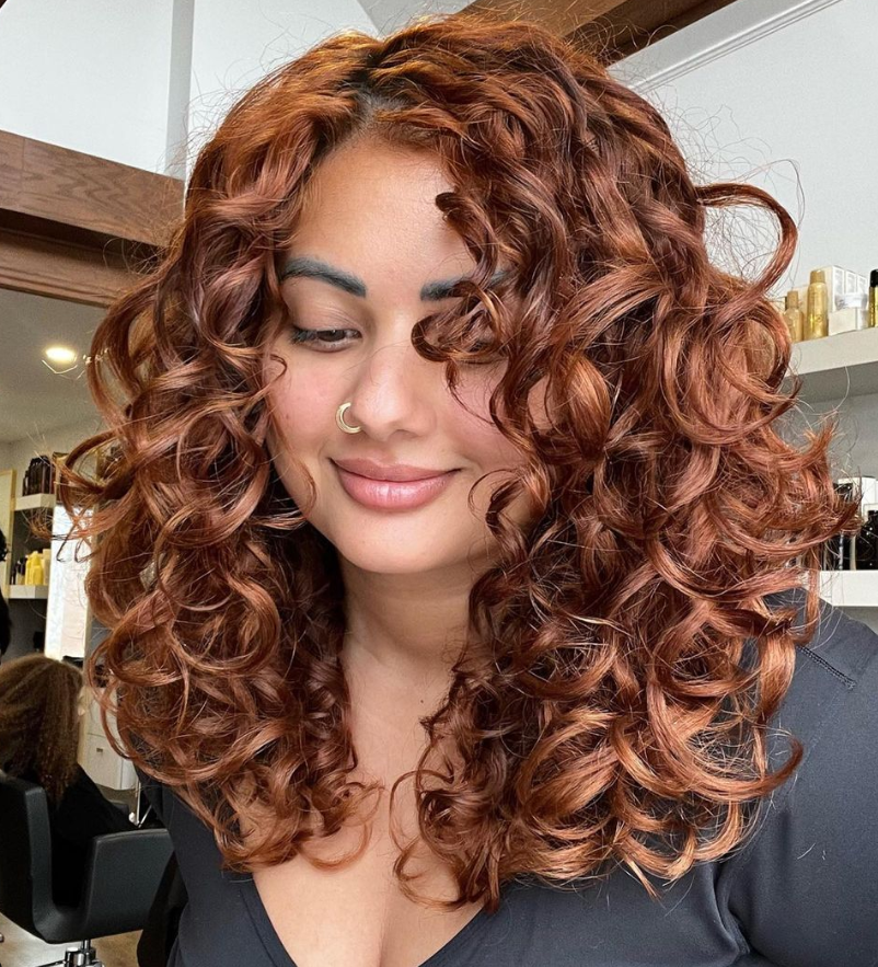 Copper Curls Haircut Hair Color For Women Over 30