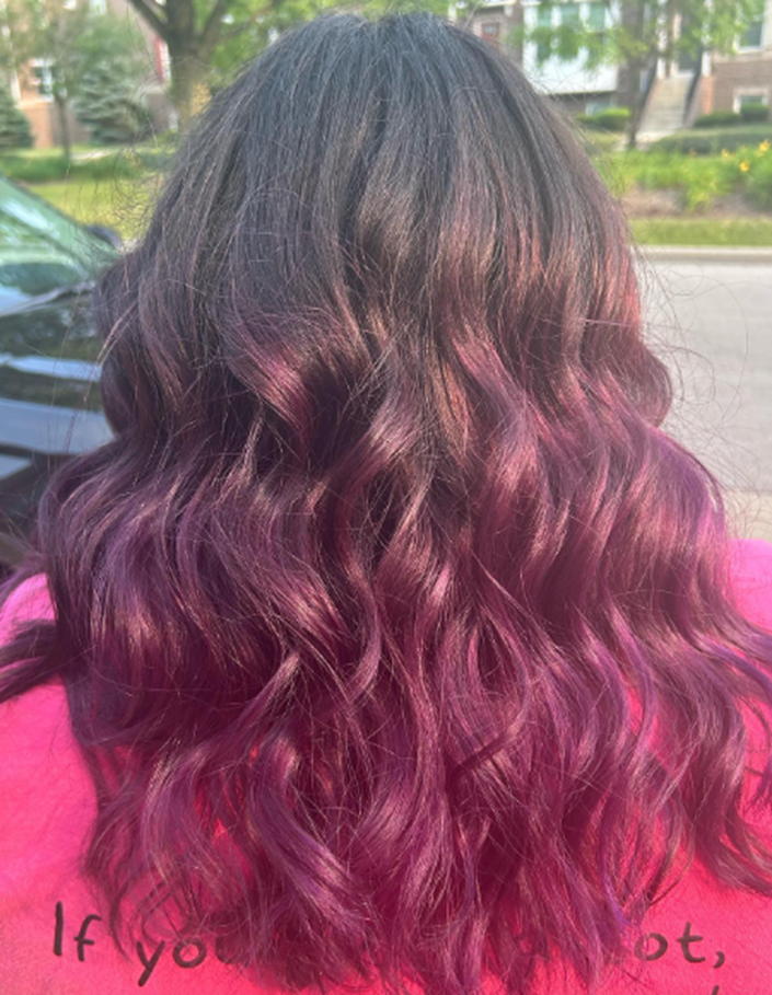 Cranberry Purple Ombre Hair Idea