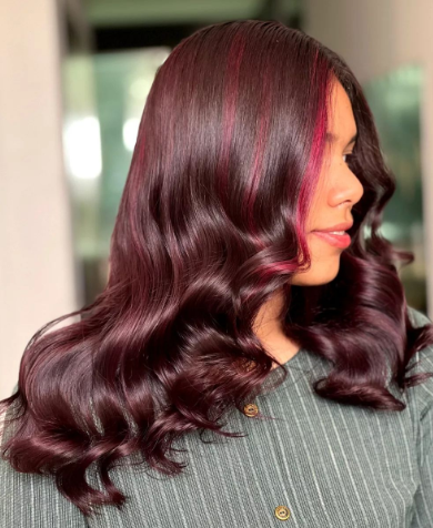 Crimson Vibrant Ombre Hair Color