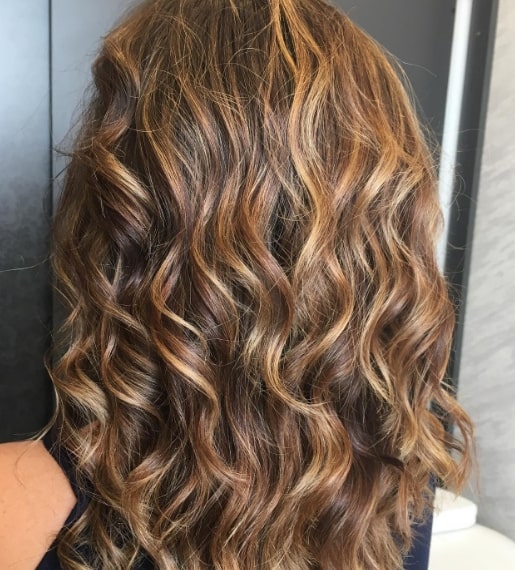 Curls Hairstyles With Caramel Highlights