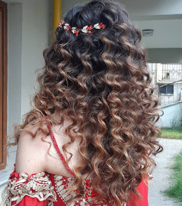 Curls With Medium Brown Highlights Haircut For Curly Hair Idea Designs