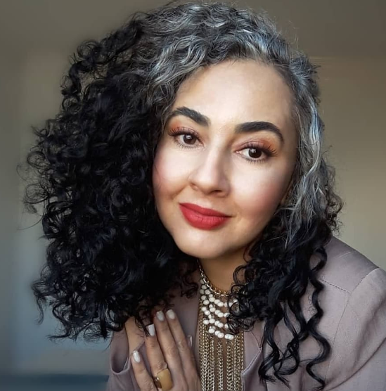 Curly Black And Grey Hair Color Ideas