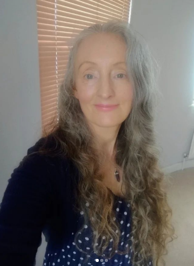 Curly Long Gray Hair Hairstyle