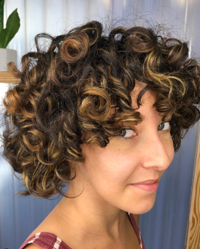 Curly Ringed Shag Haircut For Curly Hair Idea Designs