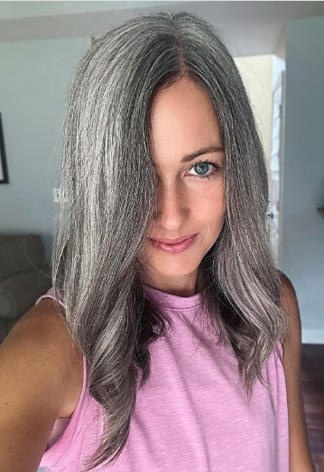 Cute Long Gray Hair Hairstyle