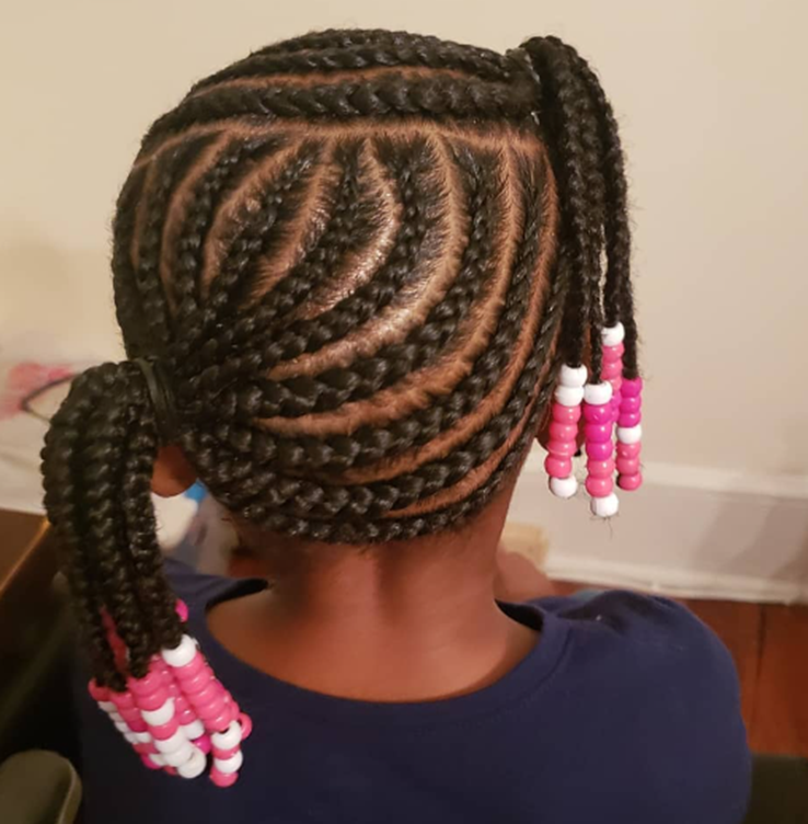 Double Ponytail Natural Hair Braids Looks