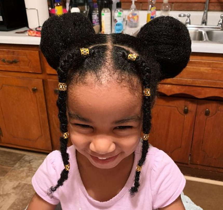 Double Puffs Black Toddler Hairstyle