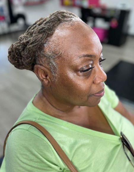 Dreadlocks Hairstyle For Women Over 50 With Double Chin