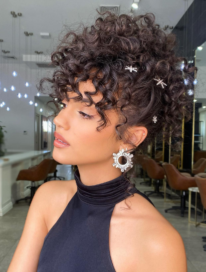Event Style Short Curly Hair Style