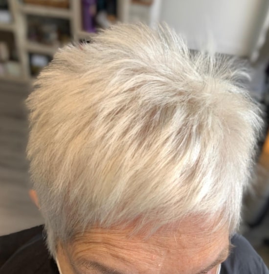 Feather White Short Haircuts for Women Over 50