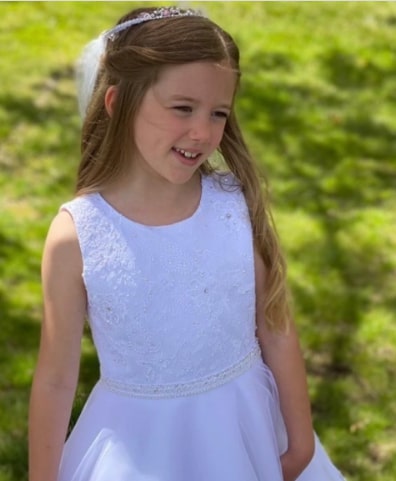 Flower Crown And Bows First Communion Hairstyles