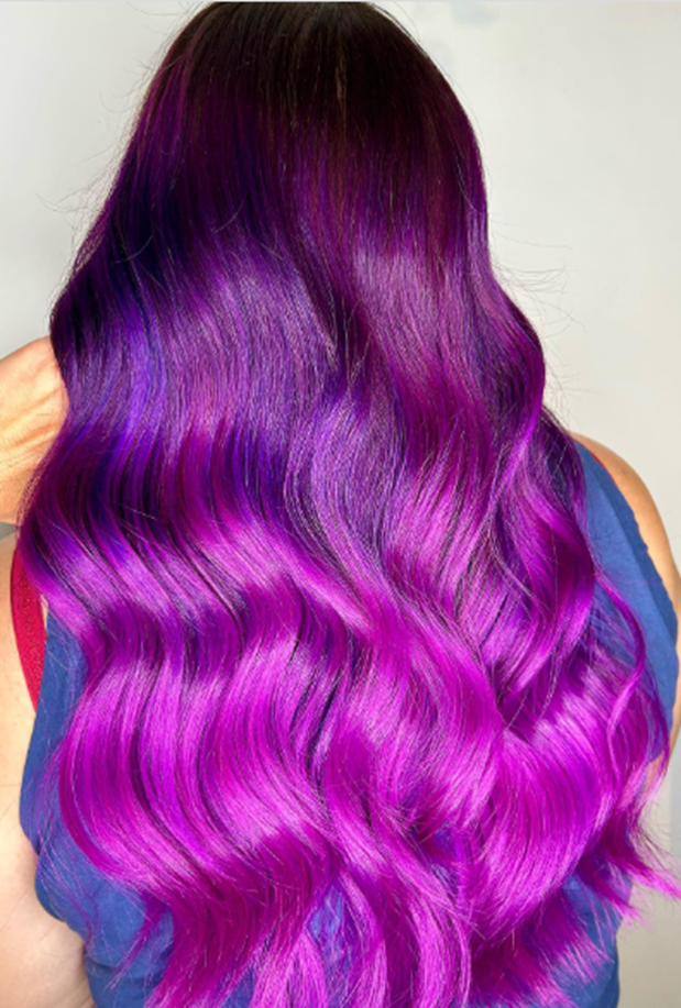 Fuchsia Purple Ombre Hair Idea