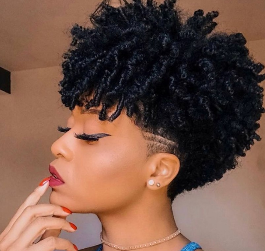 Fuzzy Shaved Hairstyle For Black Women