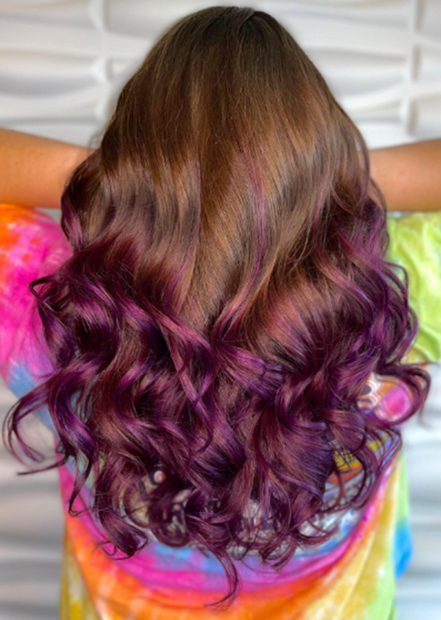 Ginger And Purple Ombre Hair Idea