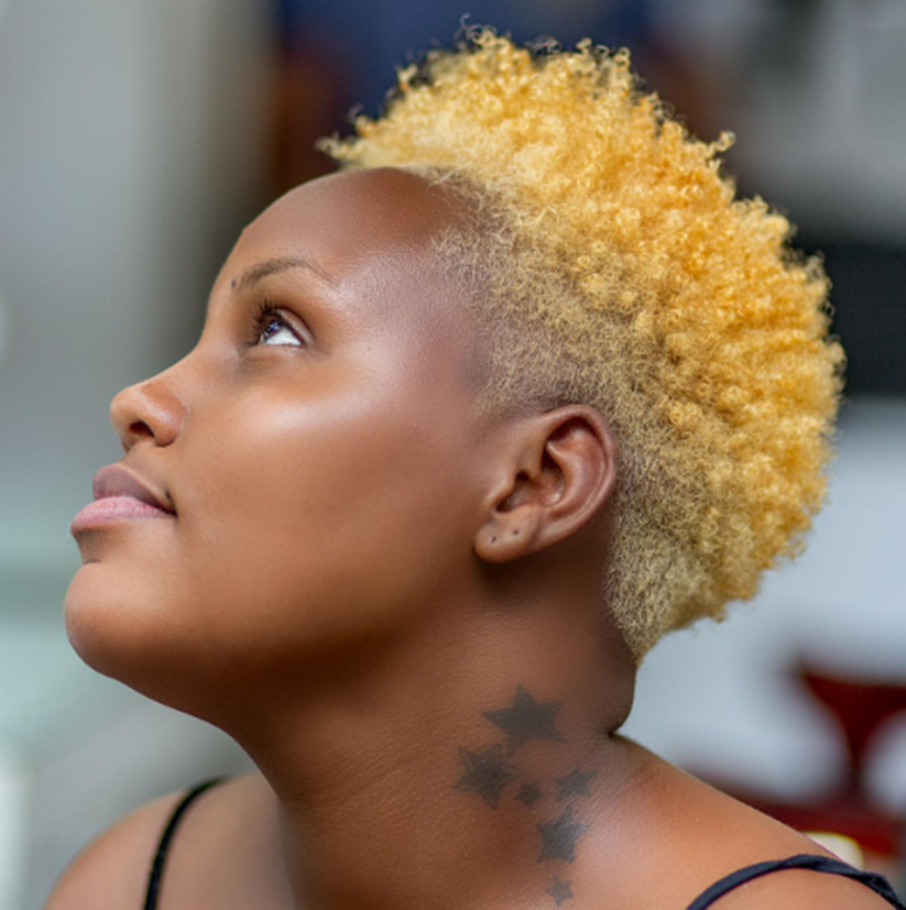 Golden Shaved Hairstyle For Black Women