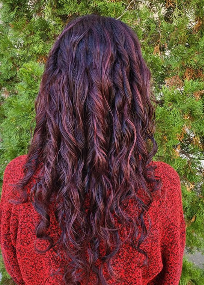 Gorgeous Dimensional Red Curls Long Layered Hairstyle