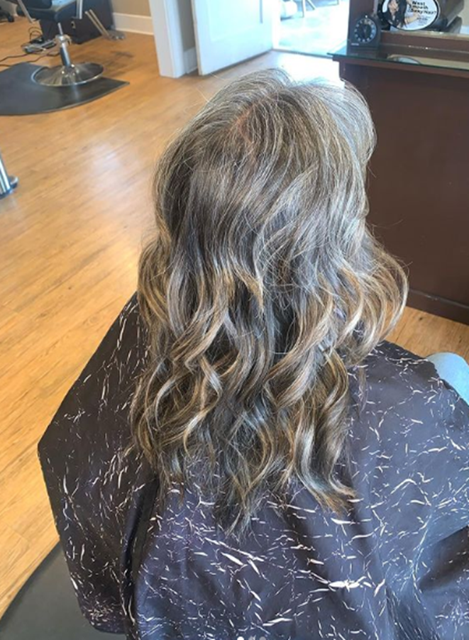 Gray Blending Messy Long Layered Hairstyle