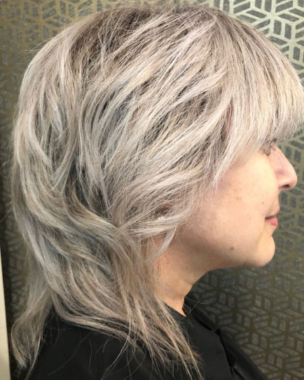 Gray Shaggy Hairstyle