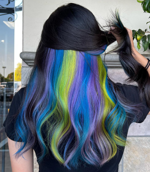 Green Blue And Purple Ombre Hair Colors