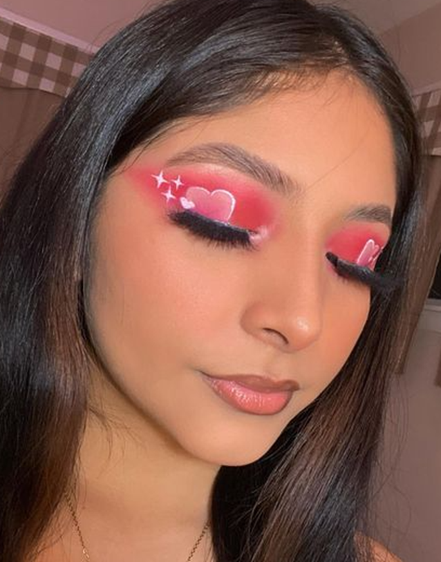  Heart And Stars Red Eyeshadow Look