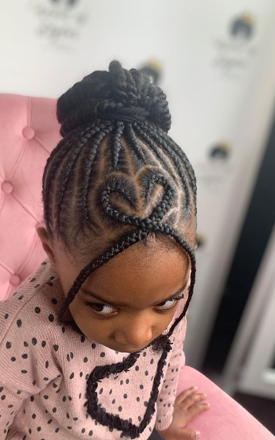 Heart-Shaped Black Toddler Hairstyle