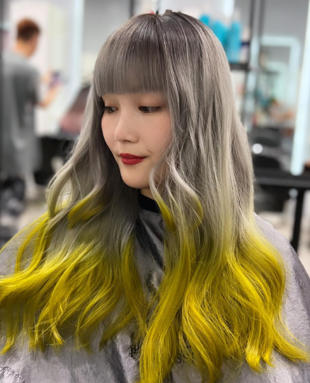 Icy To Yellow Ombre Hair Colors
