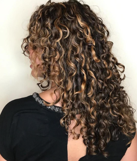 Juicy Curlz Dark Hair With Caramel Highlights