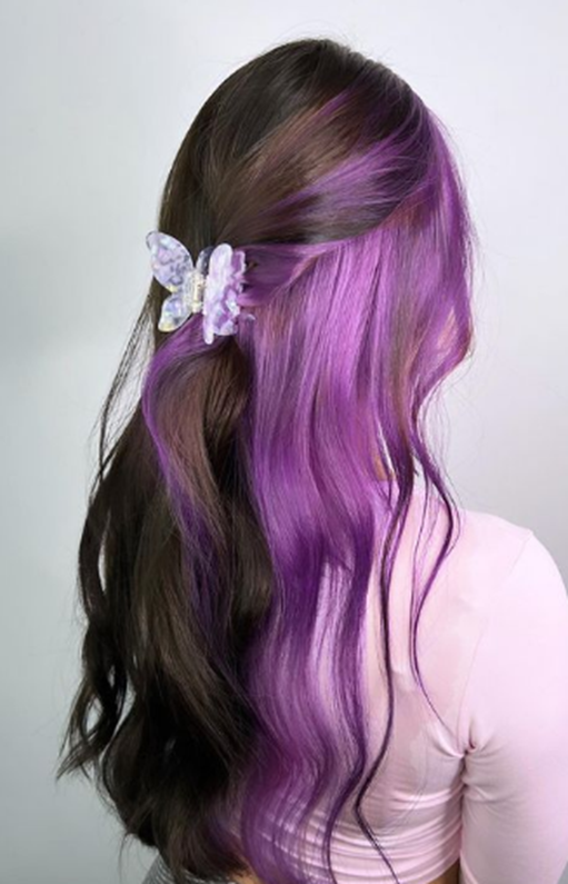 Lavender Underneath Hair Color Peekaboo