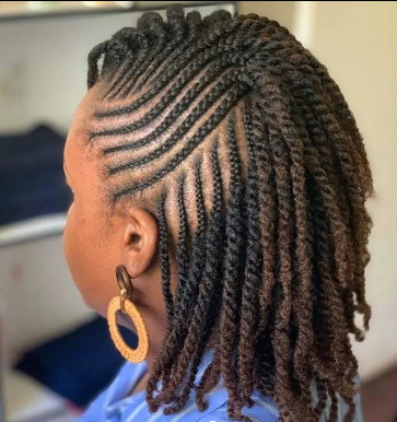 Lines Two Strand Twists Hairstyle