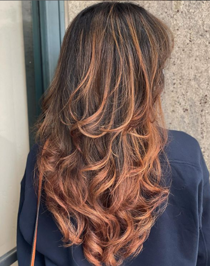 Loose Curls With Two Toned Balayage Long Layered Hairstyle