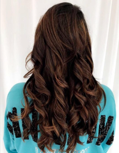 Lovely Curls Dark Hair With Caramel Highlights