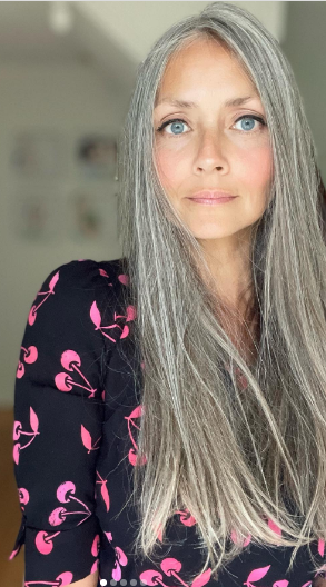 Messy Soft Long Gray Hair Hairstyle