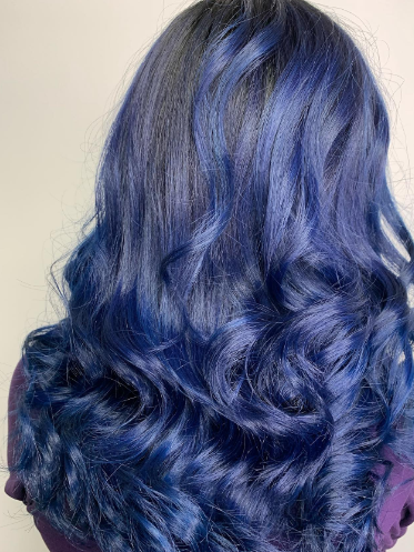 Midnight Blue Vibrant Ombre Hair Color