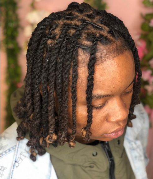 Natural Loc Retwist Two Strand Twists Hairstyle