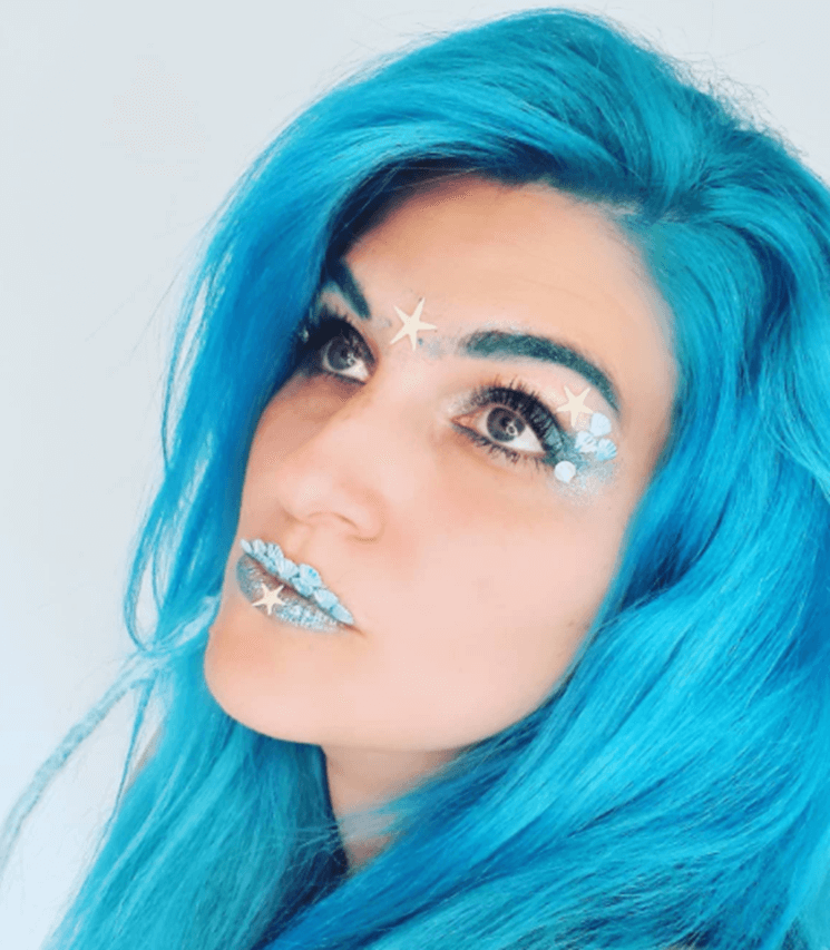 Ocean Eyes mermaid makeup look 