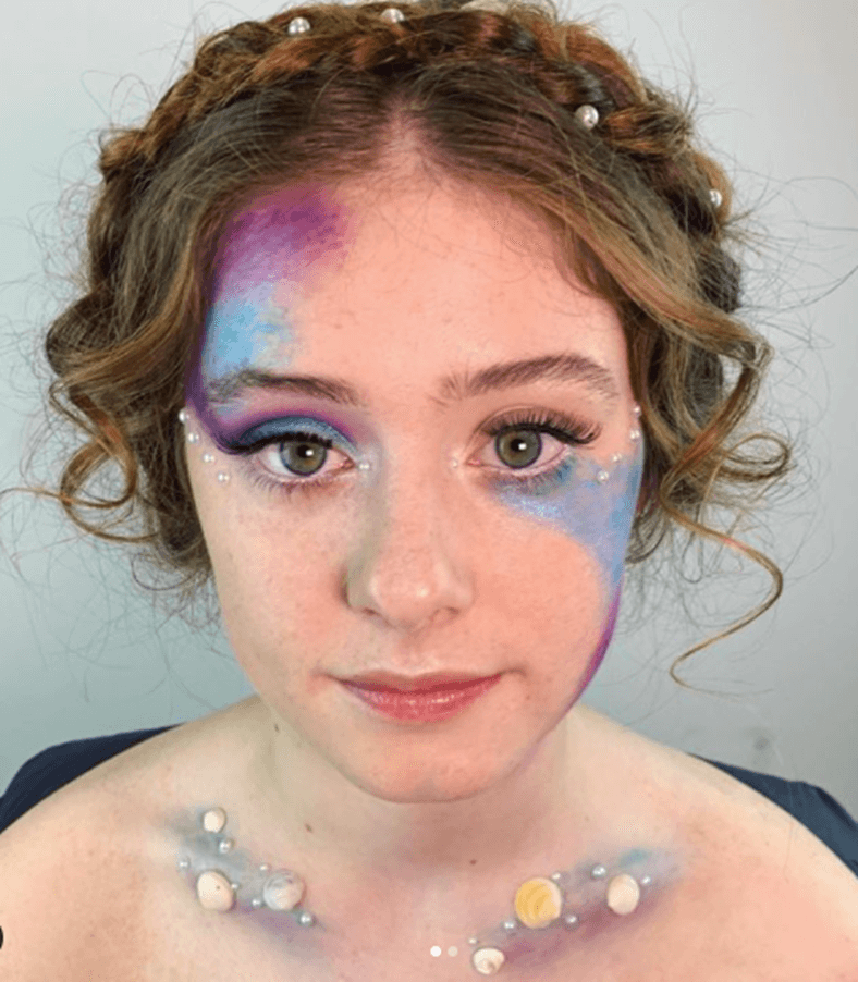 Ocean Nymphs mermaid makeup look