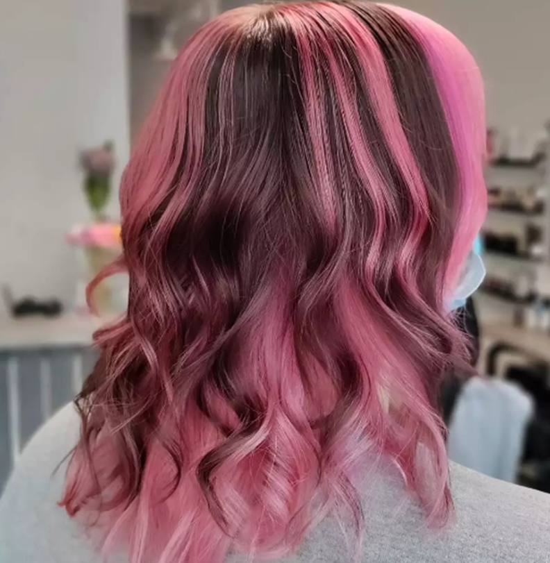 Pastel Pink Underneath Hair Color Peekaboo