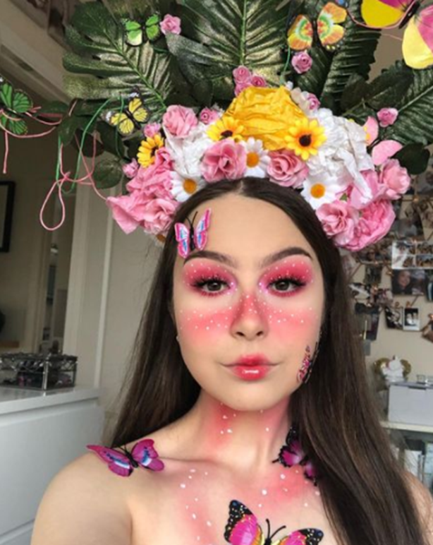 Pink Butterfly Fairy Makeup