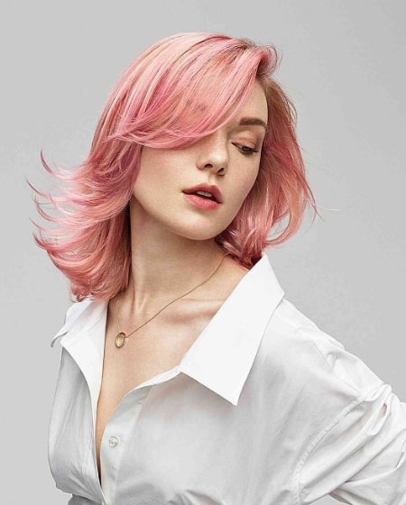 Pink Layered Haircuts For Medium Hair