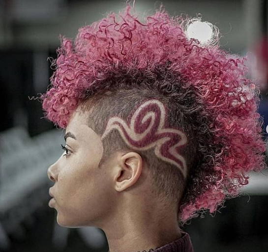Pink Short Hairstyles For Black Women