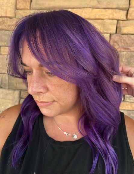 Purple Color Side Bangs  