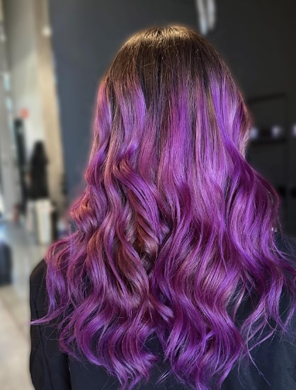Purple Sew In Weave Hairstyles
