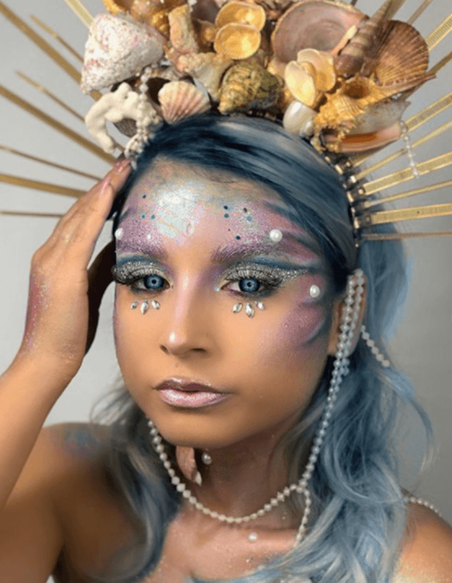 Queen of Atlantic mermaid makeup look