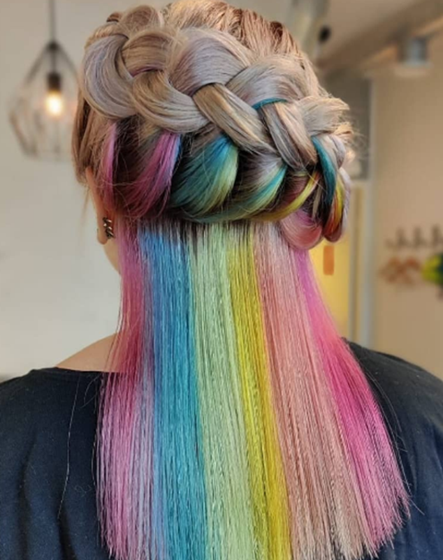 Rainbow Underneath Hair Color Peekaboo