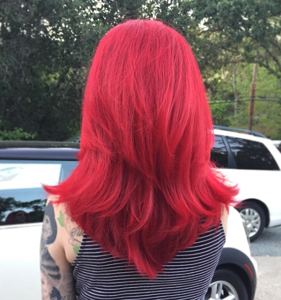 Red Hair V Cut And U Cut Hairstyle