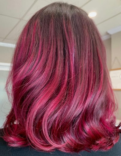 Red Ombre Hairstyles With Caramel Highlights