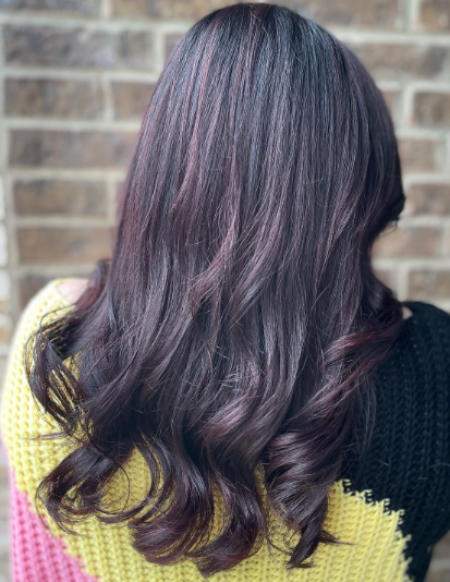 Red Violet Glow Vibrant Ombre Hair Color